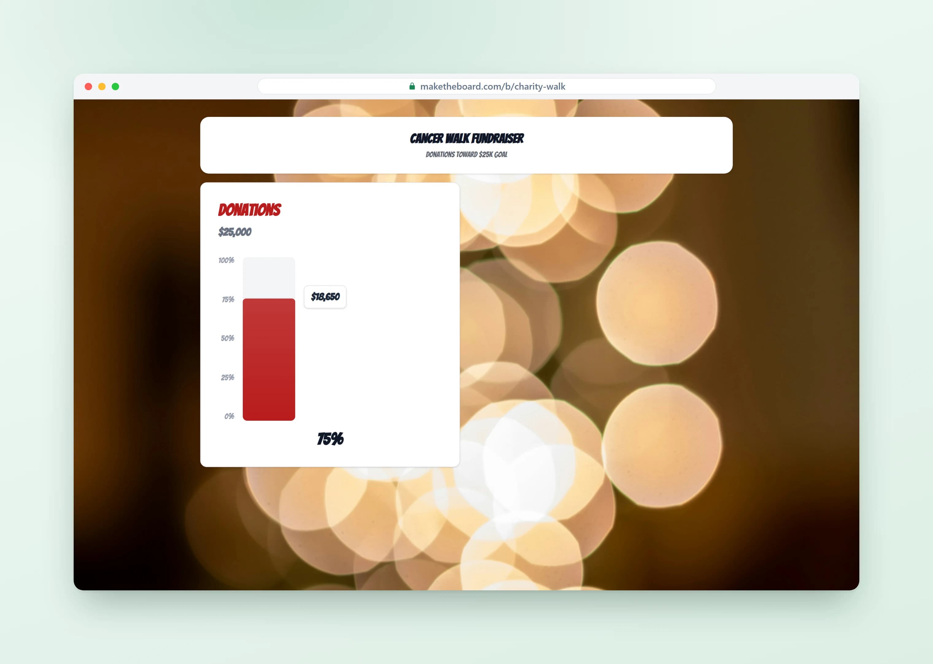Fundraising leaderboard ranking donors and teams